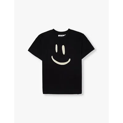 Molo Kids' Roxo Graphic-print Organic-cotton T-shirt 4-12 Years In Black