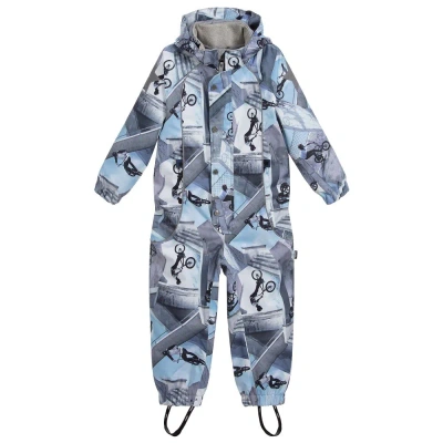 Molo Babies' Boys Blue & Grey Rain Suit
