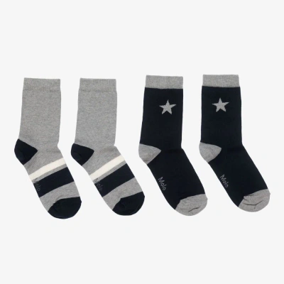 Molo Babies' Boys Blue & Grey Socks (2 Pack)