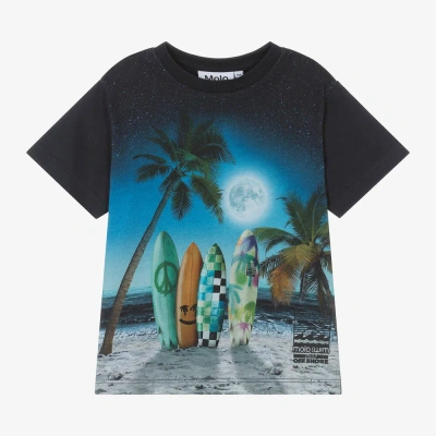 Molo Kids' Boys Blue Sunset Surfer Cotton T-shirt