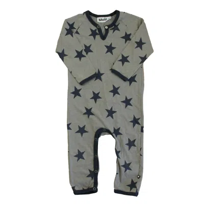 Pre-owned Molo Kids' Boys Gray Stars Long Sleeve Outfit In Green