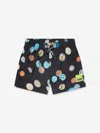 Molo Black Swim Shorts For Boy With Smiley Print In Black