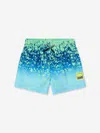 Molo Boy's Niko Splatter Swim Trunks In Blue