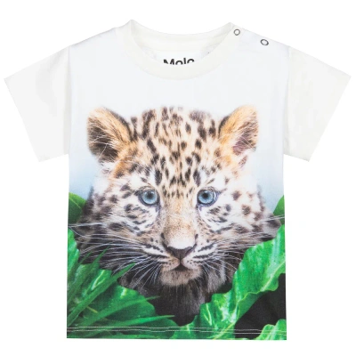 Molo Babies' Boys Organic Cotton Tiger T-shirt In White