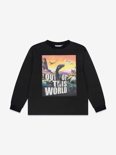 Molo Babies' Boys Strange World Long Sleeve T-shirt In Black
