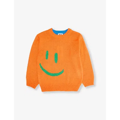 Molo Boys Two Side Smile Kids Bello Smiley-pattern Wool-blend Knitted Jumper 3-12 Years 11-12