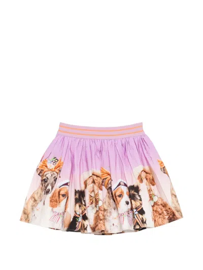 Molo Kids' Brenda Dog-print Skirt In Multi