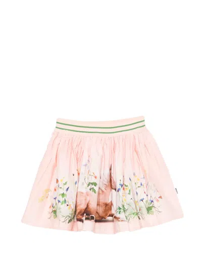 Molo Kids' Brenda Floral Animal Skirt In Pink