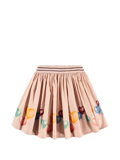 Molo Kids' Brenda Heart-print Casual Skirt In White