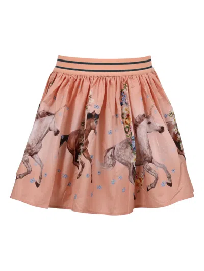 Molo Brenda Horse-print Skirt In Brown