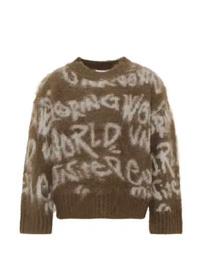 Molo Kids' Brian Graffiti-print Sweater In Brown