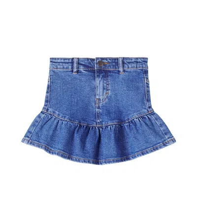 Molo Kids' Bridget Ruffled Denim Skirt In Blue