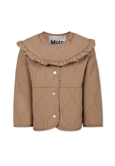 Molo Kids' Brown Down Jacket For Girl
