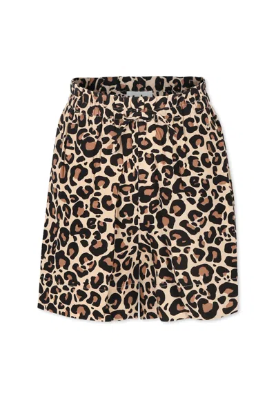 Molo Kids' Brown Shorts For Girl With Spotted Print