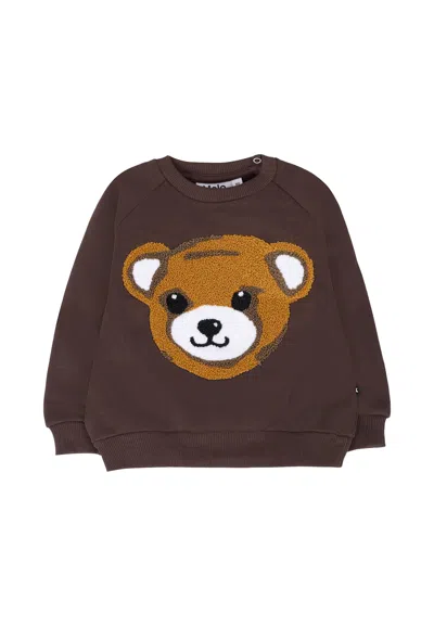 Molo Brown Sweatshirt For Babykids With Bear