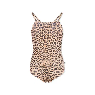 Molo Kids' One-piece Swimsuit In Brown