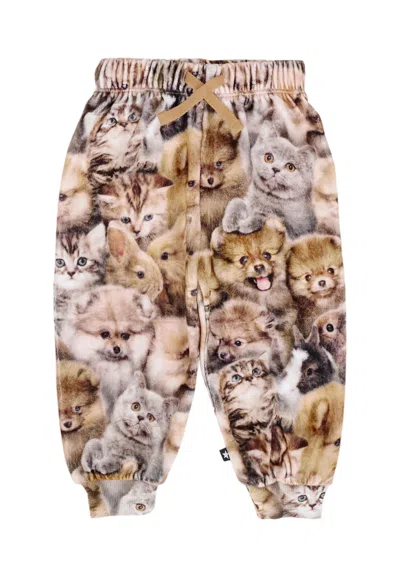Molo Brown Trousers For Baby Girl With Animal Print