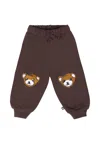 Molo Brown Trousers For Babykids With Bear In Black