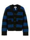 Molo Brutus Striped Cardigan In Blue