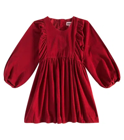 Molo Kids' Caiosi Cotton Corduroy Dress In Velvety