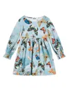 Molo Camie Printed Cotton-blend Dress In Blue