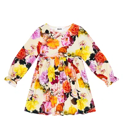 Molo Kids' Camie Floral Cotton-blend Dress In Rose Garden