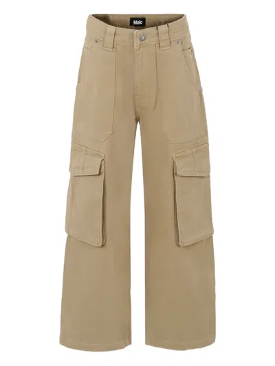 Molo Kids' Cargo-pocket Trousers In Brown