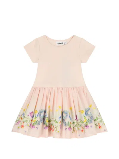 Molo 'carin' Short Sleeves Dress In Pink