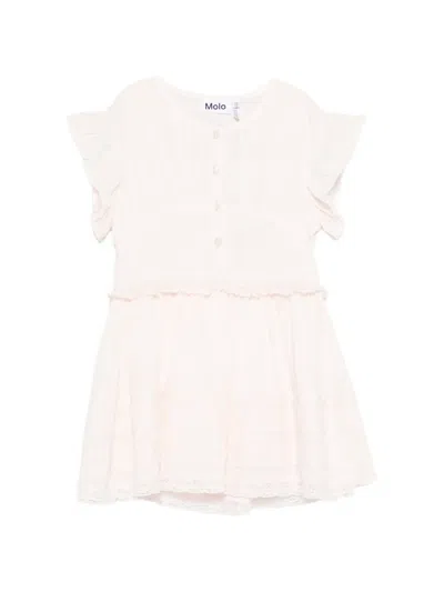 Molo Kids' Carmelia Ruffled Lace Dress In White