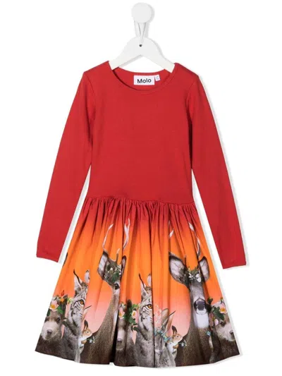 Molo Kids' Casie Dress In Rosso
