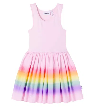 Molo Kids' Cassandra Printed Cotton-blend Dress In Multicoloured