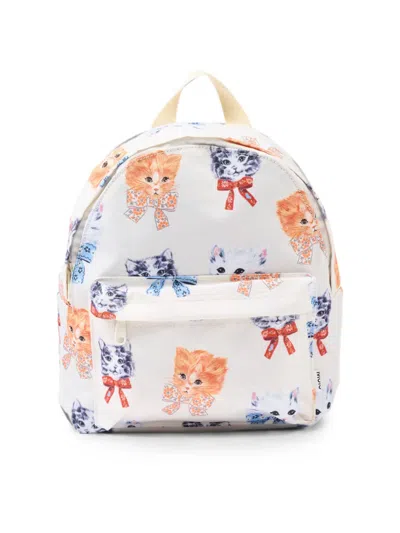 Molo Babies' Cat-print Backpack In White