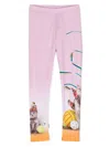 Molo Cats-print Cotton Leggings In Pink