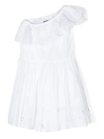 Molo Kids' Girl's Cay Embroidered Dress In White