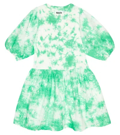 Molo Kids' Cece Tie-dye Cotton Dress In Fresh Tie Dye