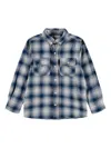 Molo Boy's Rozzy Cotton Check Button-front Shirt In Blue