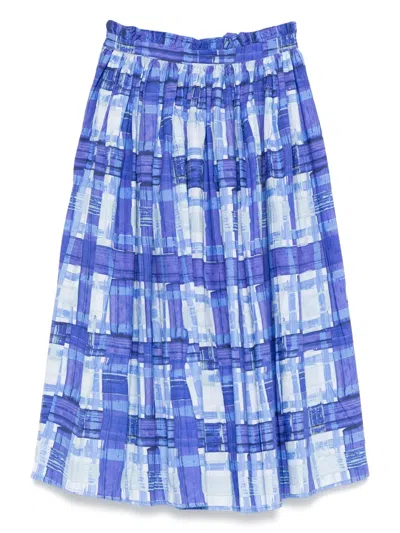 Molo Kids' Checked Skirt In Blue