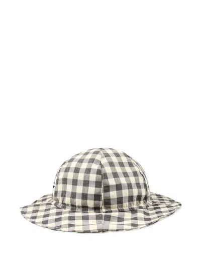 Molo Babies' Checked Sun Hat In 灰色
