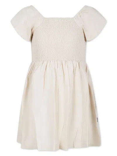 Molo Kids' Cherisla Smocked Dress In Neutrals