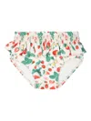 Molo Ivory Swim Briefs For Baby Girl With Strawberries In Neutrals
