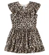 Molo Cho Ruffled Leopard-print Dress In Brown