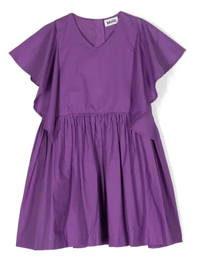 Molo Kids' Christiana Flared Dress In Purple
