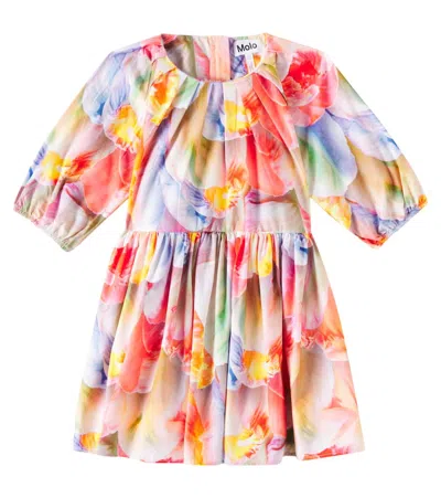 Molo Kids' Ciera Floral Cotton Dress In Multicoloured
