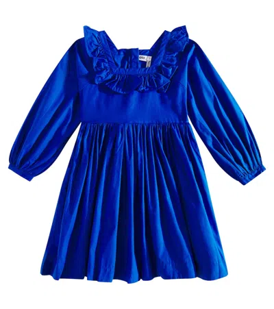 Molo Kids' Cillie Cotton Jersey Dress In Blue