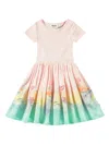 Molo Girl's Cissa Graphic Combo Dress In Pink