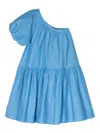 Molo Clarabelle Organic Cotton One-shoulder Dress In Blue