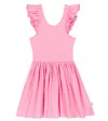 Molo Ruffled Flared Dress In Sunset Pink