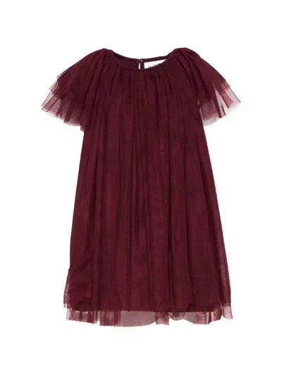 Molo Kids' Cocolita Ruffled Tulle Dress In Red