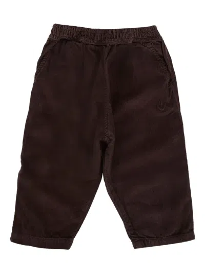 Molo Babies' Corduroy Elasticated-waist Trousers In Brown
