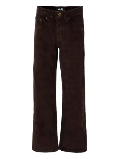 Molo Kids' Corduroy Trousers In Brown